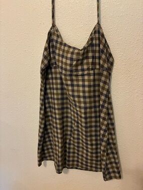 Motel Rocks Plaid Brown and Black Dress
